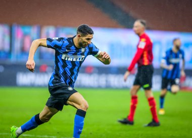FC Internazionale takımından Achraf Hakimi, FC Internazionale - FC Internazionale - Bologna FC - San Siro Stadyumu, Milan, İtalya - Fotoğraf: FCI / Fabrizio Carabelli / LM