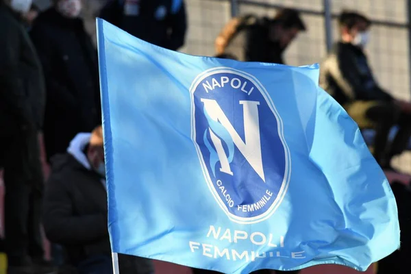 Napoli Supporter Flag Napoli Femminile Juventus Women Italian Football Serie — стокове фото