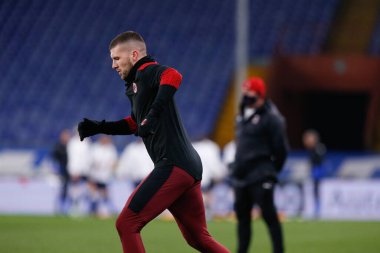 Ante Rebiç (AC Milan) UC Sampdoria ile AC Milan - İtalya Serie A maçı sırasında İtalya 'nın Cenova kentinde oynanan maçtan önce ısınma turu (AC Milan) - Fotoğraf: LM / Francesco Scaccianoce