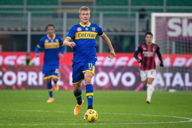 Parma Calcio takımından Andreas Cornelius AC Milan - Parma Calcio 1913 - İtalyan Serie A karşılaşması Milan, İtalya 'da, 13 Aralık 2020 - Fotoğraf: LM / Luca Rossini