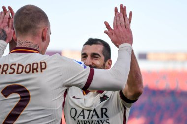 Henrikh Mkhitaryan (AS Roma), Bologna FC-AS Roma maçında gol attıktan sonra kutluyor - İtalyan futbol serisi A karşılaşması Bologna, İtalya, 13 Aralık 2020 - Fotoğraf: LM / Ettore Griffoni