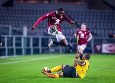Torino FC takımından Singo Wilfried, Torino FC ile Udinese Calcio arasında 12 Aralık 2020 'de oynanan Stadio Olimpico Grande Torino, Torin, İtalya - Fotoğraf: FCI / Fabrizio Carabelli / LM