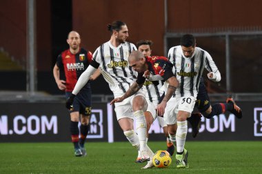 Adrien Rabiot (Juventus), Stefano Sturaro (Cenova), Rodrigo Bentancur (Juventus) Cenova CFC ile Juventus FC - İtalyan futbol takımı A maçı Genova, İtalya, 13 Aralık 2020 - Fotoğraf: LM / Danilo Vigo