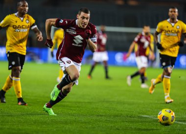 Torino FC takımından Andrea Belotti, Torino FC ile Udinese Calcio arasında 12 Aralık 2020 'de İtalya' nın Turin kentinde oynanan Stadio Olimpico Grande Torino 'da oynanan 2020 / 21 futbol karşılaşmasında FCI / Fabrizio Carabelli / LM