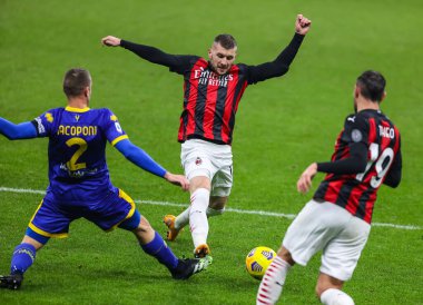 AC Milan 'dan Ante Rebiç, 13 Aralık 2020' de İtalya 'nın San Siro Stadyumu' nda AC Milan ile Parma Calcio arasında oynanan 2020 / 21 futbol karşılaşmasında - Fotoğraf: FCI / Fabrizio Carabelli / LM