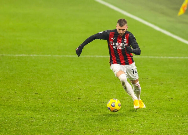 Ante Rebic of AC Milan during the Serie A 2020/21 football match between AC Milan vs Parma Calcio at the San Siro Stadium, Milan, Italy on December 13, 2020 - Photo FCI / Fabrizio Carabelli / LM
