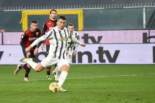 Cristiano Ronaldo Juventus Gol Cenova Cfc Juventus Talyan Futbol Serisi — Stok fotoğraf