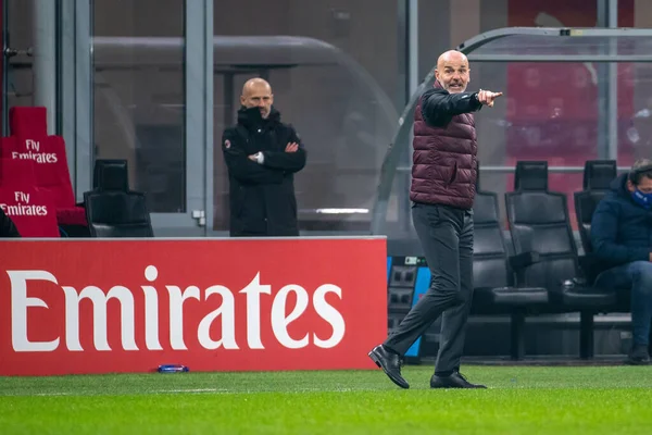 Entrenador Jefe Del Milan Stefano Pioli Durante Milan Parma Calcio — Foto de Stock