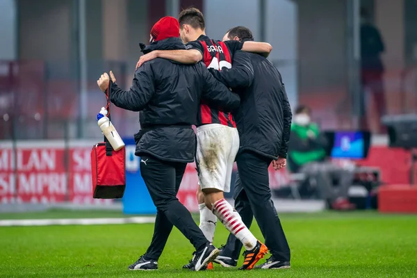 Matteo Gabbia Milan Durante Milan Parma Calcio 1913 Partita Serie — Foto Stock