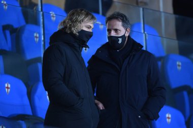 Pavel Nedved, juventus başkan yardımcısı ve Fabio Patrici, Genoa CFC vs Juventus FC - İtalyan futbol takımı Serie A maçı, Genova, İtalya, 13 Aralık 2020 - Fotoğraf: LM / Danilo Vigo