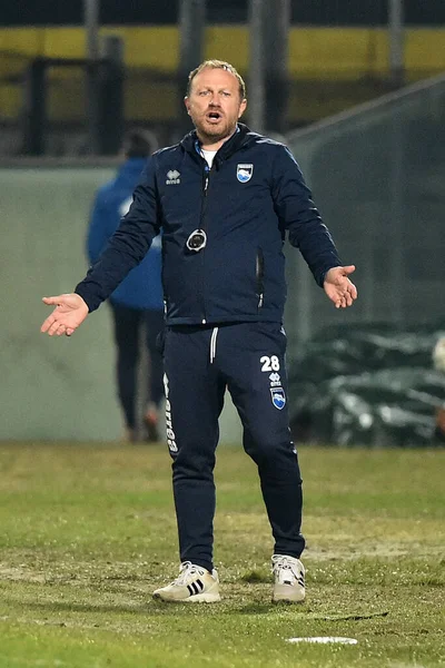 Entrenador Principal Pescara Roberto Breda Durante Pisa Pescara Liga Italiana — Foto de Stock