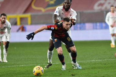 Luca Lerager (Genoa), Franck Kessie (Milan) Ceneviz CFC - İtalyan futbol takımı Serie A maçı Cenova, İtalya, 16 Aralık 2020 - Fotoğraf: LM / Danilo Vigo