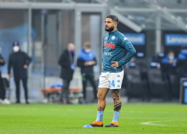Serie A 2020 / 21 futbol karşılaşmasında SSC Napoli 'den Lorenzo Insigne ile San Siro Stadyumu' nda SSC Napoli arasında 16 Aralık 2020 - Fotoğraf: FCI / Fabrizio Carabelli / LM