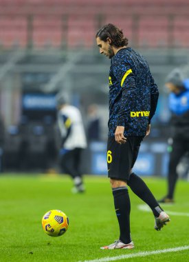 FC Internazionale takımından Matteo Darmian, FC Internazionale ile SSC Napoli arasındaki 16 Aralık 2020 - Fotoğraf: FCI / Fabrizio Carabelli / LM