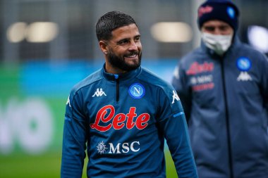 SSC Napoli 'den Lorenzo Insigne FC Internazionale-SSC Napoli maçında ısınma turu sırasında - İtalyan futbol takımı Serie A maçı Milano, İtalya' da, 16 Aralık 2020 - Fotoğraf: LM / Luca Rossini