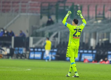 SSC Napoli 'den David Ospina Serie A 2020 / 21 futbol karşılaşması sırasında FC Internazionale ile SSC Napoli arasındaki San Siro Stadyumu, Milano, İtalya - Fotoğraf: FCI / Fabrizio Carabelli / LM