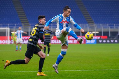 SSC Napoli 'den Piotr Zielinski FC Internazionale-SSC Napoli maçı sırasında - İtalyan futbol takımı Serie A maçı Milano, İtalya' da, 16 Aralık 2020 - Fotoğraf: LM / Luca Rossini