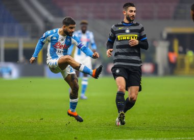 Serie A 2020 / 21 futbol karşılaşmasında SSC Napoli 'den Lorenzo Insigne ile San Siro Stadyumu' nda SSC Napoli arasında 16 Aralık 2020 - Fotoğraf: FCI / Fabrizio Carabelli / LM