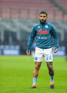 Serie A 2020 / 21 futbol karşılaşmasında SSC Napoli 'den Lorenzo Insigne ile San Siro Stadyumu' nda SSC Napoli arasında 16 Aralık 2020 - Fotoğraf: FCI / Fabrizio Carabelli / LM
