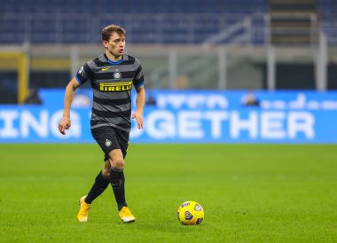 FC Internazionale 'den Nicolo Barella 16 Aralık 2020' de San Siro Stadyumu 'nda FC Internazionale ile SSC Napoli arasında oynanan 2020 / 21 futbol karşılaşmasında - Fotoğraf: FCI / Fabrizio Carabelli / LM