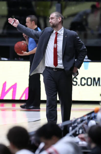 2020 Christophe Beghin Entrenador Jefe Amberes Durante Partido Eurocup Virtus — Foto de Stock