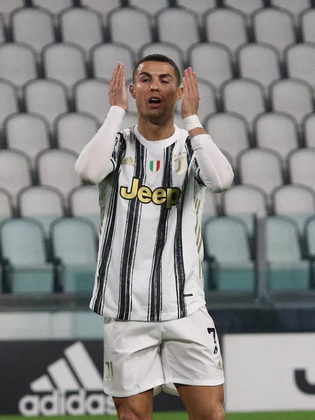Cristiano Ronaldo Juventus Durante Juventus Atalanta Bergamasca Calcio Partida Série — Fotografia de Stock