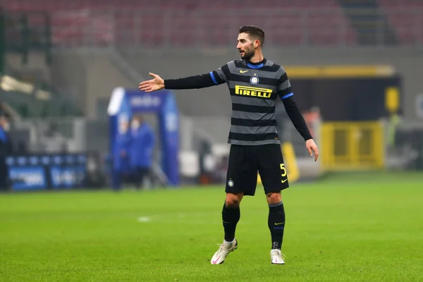 Roberto Gagliardini Internazionale Milano Durante Internazionale Ssc Napoli Partida Série — Fotografia de Stock