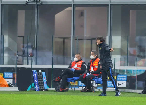 Trainer Des Internazionale Antonio Conte Während Des Fußballspiels Der Serie — Stockfoto