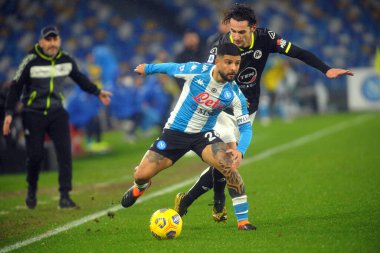Lorenzo Insigne (Napoli) Luca Vignali (Spezia Calcio) SSC Napoli vs Spezia Calcio - İtalyan futbol takımı Serie A maçı Napoli, İtalya 'da, 06 Ocak 2021 - Fotoğraf: LM / Renato Olimpio