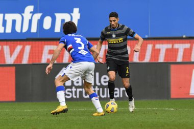 TOMMASO AUGELLO (Sampdoria), Achraf Hakimi (Inter) UC Sampdoria vs FC Internazionale - İtalyan futbol takımı Serie A match in Genova, İtalya, Ocak 06, 2021 - Fotoğraf: LM / Danilo Vigo