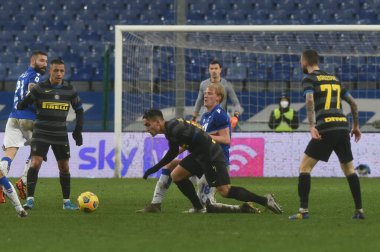 Alexis Sanchez (Inter), Lautaro Martinez (Inter), MorTEN THORSBY (Sampdoria) UC Sampdoria vs FC Internazionale - İtalyan futbol takımı A karşılaşması, Cenova, İtalya, 06 Ocak 2021 - Fotoğraf: LM / Danilo Vigo
