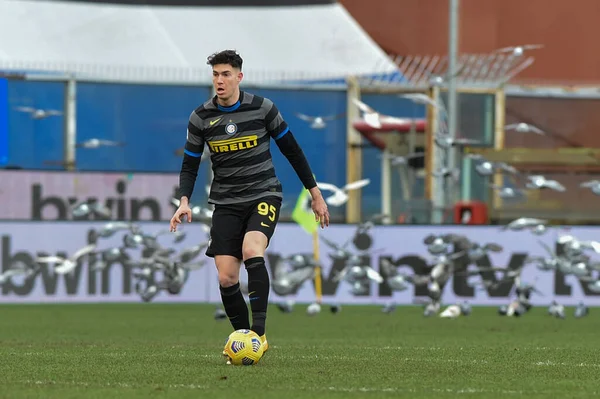 Alessandro Bastoni Inter Durante Sampdoria Internazionale Partita Serie Genova Italia — Foto Stock