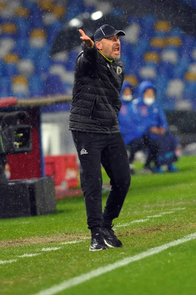 Vincenzo Italiano Coach Spezia Calcio Tijdens Ssc Napoli Spezia Calcio — Stockfoto