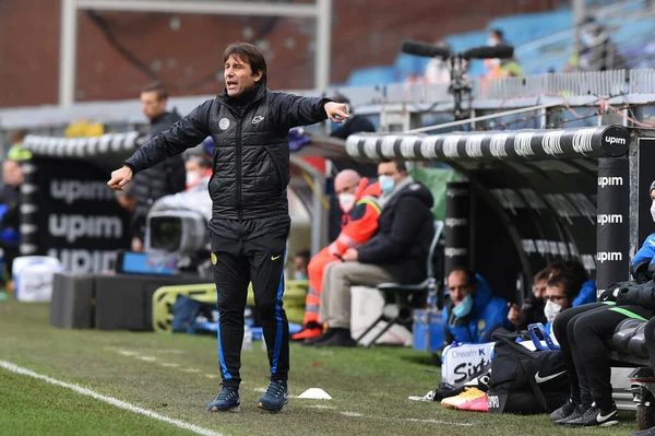 Antonio Conte Inter Sampdoria Internazionale Italian Football Serie Match Genova — Stock Photo, Image