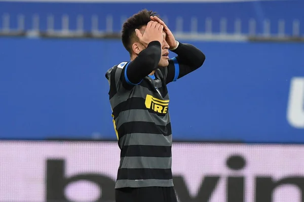 Lautaro Martinez Inter Dteleurstelling Tijdens Sampdoria Internazionale Italiaanse Voetbalcompetitie Match — Stockfoto