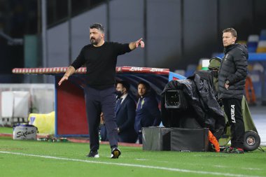 31 Ocak 2021 'de Napoli - Parma, Diego Armando Maradona arasında oynanan Serie A futbol karşılaşması sırasında teknik direktör Gennaro Gattuso (SSC Napoli) İtalya / LiveMedia' da oynamıştır.