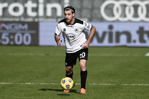 Simone Bastoni Della Spezia 1906 Azione Durante Spezia Calcio Udinese — Foto Stock