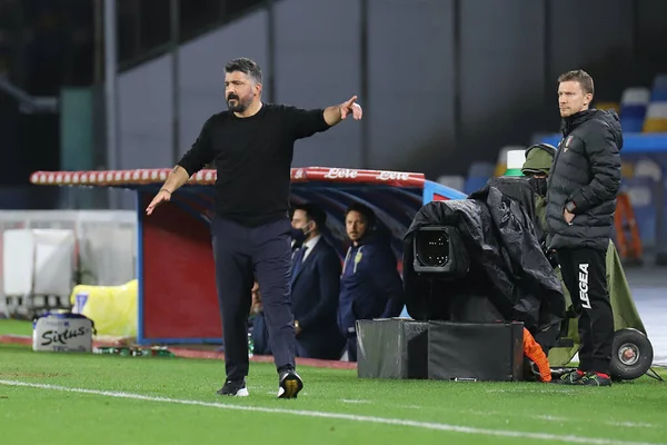 セリエA中のコーチGennaro Gattuso Sscナポリ ナポリ パルマ スタジアムディエゴArmando Maradona 1月31 2021の間のサッカー試合ナポリイタリア ライブメディア — ストック写真