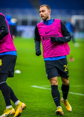 FC Internazionale takımından Christian Eriksen, Benevento Calcio 'ya karşı FC Internazionale maçında ısınıyor - İtalyan futbol serisi A karşılaşması Milan, İtalya, 30 Ocak 2021 - Fotoğraf: LM / Fabrizio Carabelli