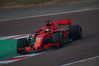 #47 Mick Schumacher, Haas, Ferrari Driver Accademy Fiorano, Modena 'da Ferrari SF71H kullanıyor. Mick Schumacher Ferrari SF71H Formula 12021 özel testi sırasında - Formula 1 Şampiyonası Fiorano, İtalya, 28 Ocak 2021 - Fotoğraf: LM / Alessio De Ma