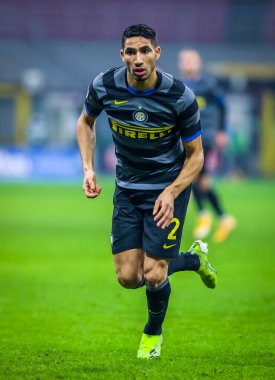 FC Internazionale 'den Achraf Hakimi, Benevento Calcio - İtalyan futbol serisi A karşılaşması 30 Ocak 2021 - Fotoğraf: LM / Fabrizio Carabelli