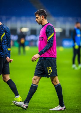 FC Internazionale 'den Andrea Ranocchia, Benevento Calcio - İtalyan futbol serisi A karşılaşması sırasında ısınıyor. 30 Ocak 2021 - Fotoğraf: LM / Fabrizio Carabelli