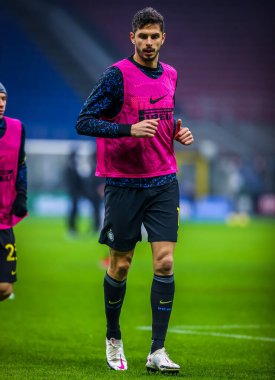 FC Internazionale 'den Andrea Ranocchia, Benevento Calcio - İtalyan futbol serisi A karşılaşması sırasında ısınıyor. 30 Ocak 2021 - Fotoğraf: LM / Fabrizio Carabelli
