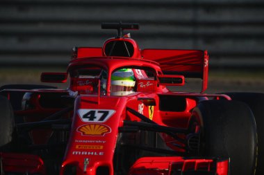 #47 Mick Schumacher, Haas, Ferrari Driver Accademy Fiorano, Modena 'da Ferrari SF71H kullanıyor. Mick Schumacher Ferrari SF71H Formula 12021 özel testi sırasında - Formula 1 Şampiyonası Fiorano, İtalya, 28 Ocak 2021 - Fotoğraf: LM / Alessio De Ma