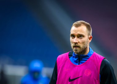 FC Internazionale takımından Christian Eriksen, Benevento Calcio 'ya karşı FC Internazionale maçında ısınıyor - İtalyan futbol serisi A karşılaşması Milan, İtalya, 30 Ocak 2021 - Fotoğraf: LM / Fabrizio Carabelli