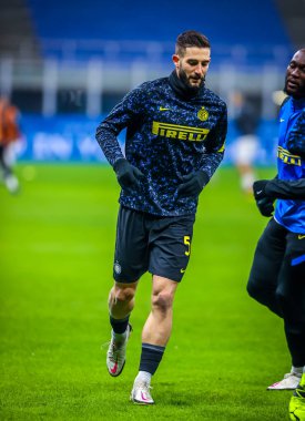 FC Internazionale 'den Roberto Gagliardini, Benevento Calcio - İtalyan futbol takımı Serie A' ya karşı 30 Ocak 2021 - Fotoğraf: LM / Fabrizio Carabelli