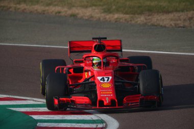 #47 Mick Schumacher, Haas, Ferrari Driver Accademy Fiorano, Modena 'da Ferrari SF71H kullanıyor. Mick Schumacher Ferrari SF71H Formula 12021 özel testi sırasında - Formula 1 Şampiyonası Fiorano, İtalya, 28 Ocak 2021 - Fotoğraf: LM / Alessio De Ma