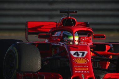 #47 Mick Schumacher, Haas, Ferrari Driver Accademy Fiorano, Modena 'da Ferrari SF71H kullanıyor. Mick Schumacher Ferrari SF71H Formula 12021 özel testi sırasında - Formula 1 Şampiyonası Fiorano, İtalya, 28 Ocak 2021 - Fotoğraf: LM / Alessio De Ma