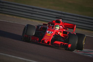 #47 Mick Schumacher, Haas, Ferrari Driver Accademy Fiorano, Modena 'da Ferrari SF71H kullanıyor. Mick Schumacher Ferrari SF71H Formula 12021 özel testi sırasında - Formula 1 Şampiyonası Fiorano, İtalya, 28 Ocak 2021 - Fotoğraf: LM / Alessio De Ma