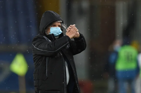 Presidente Sampdoria Massimo Ferrero Durante Sampdoria Juventus Partida Série Futebol — Fotografia de Stock